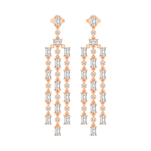 Regal Fringe Diamond Dangles Earrings