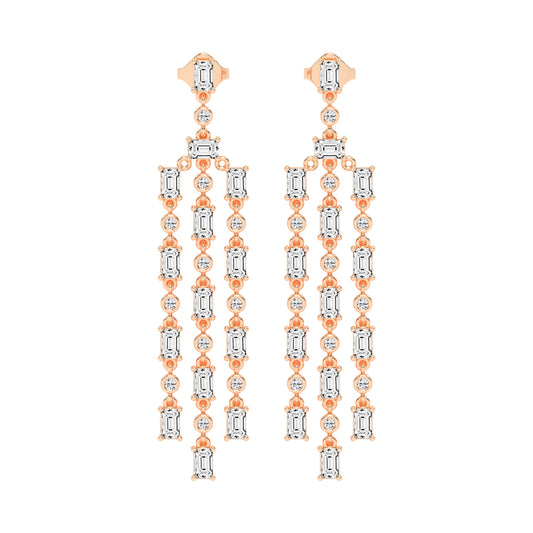 Regal Fringe Diamond Dangles Earrings