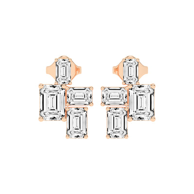 Emerald-Cut Cluster Studs