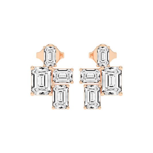 Emerald-Cut Cluster Studs