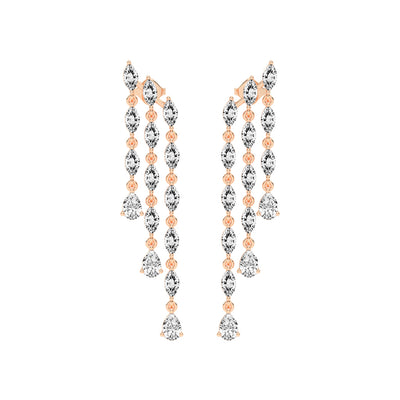 Cascading Pear & Marquise Drop Earrings