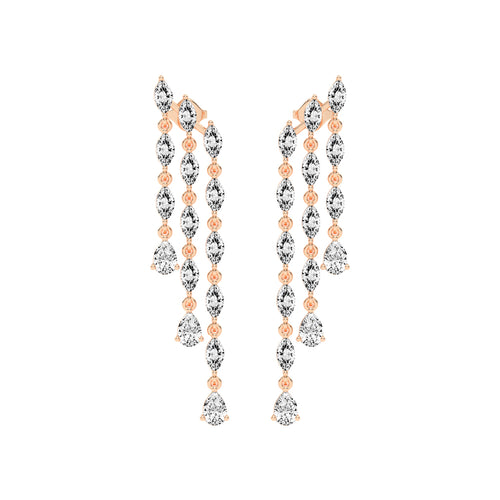 Cascading Pear & Marquise Drop Earrings