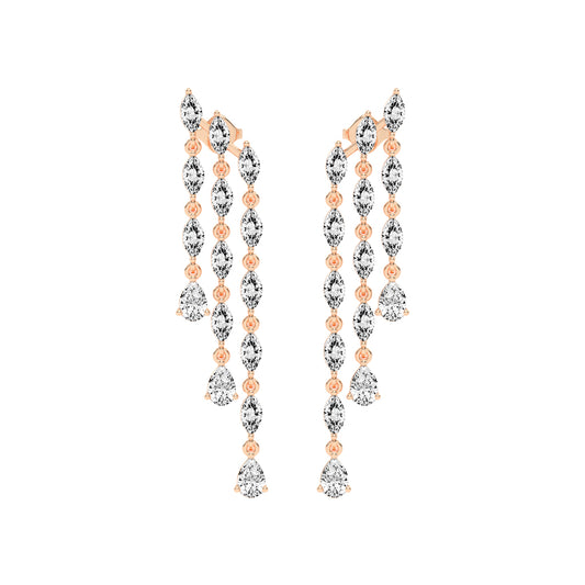 Cascading Pear & Marquise Drop Earrings