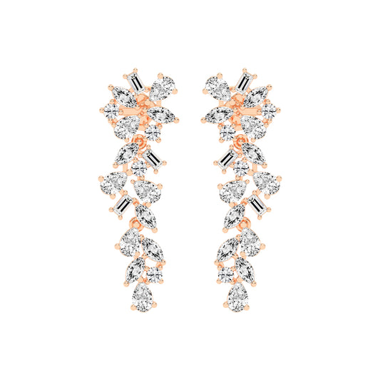 Multi-Shape Cascade Drop Earrings