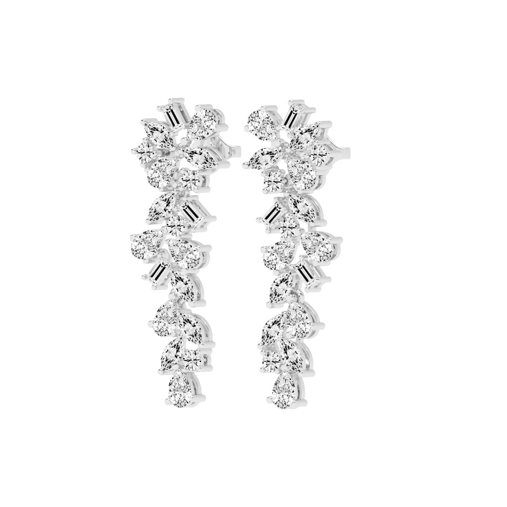Multi-Shape Cascade Drop Earrings