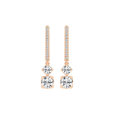 Sparkline U-Hoop Double Drop Earrings
