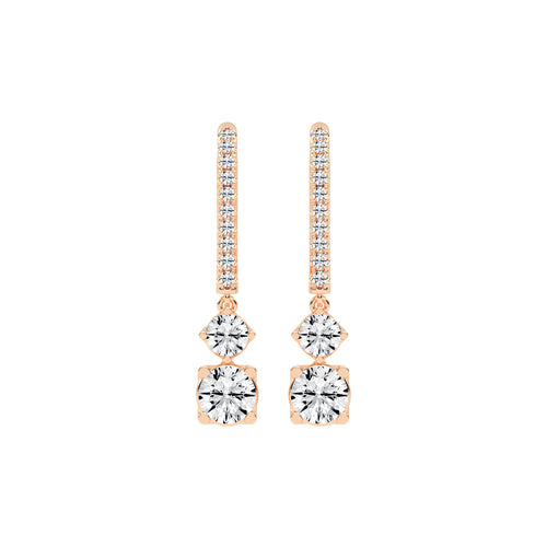 Sparkline U-Hoop Double Drop Earrings