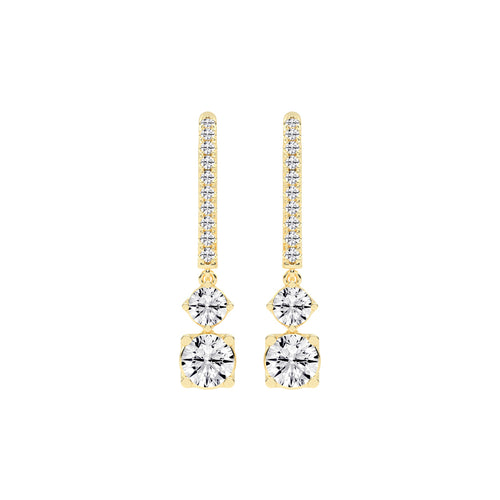 Sparkline U-Hoop Double Drop Earrings