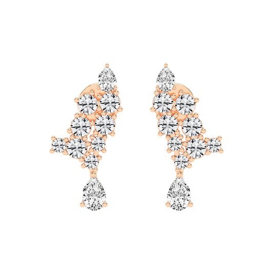 Cascading Pear & Marquise Ear Climbers