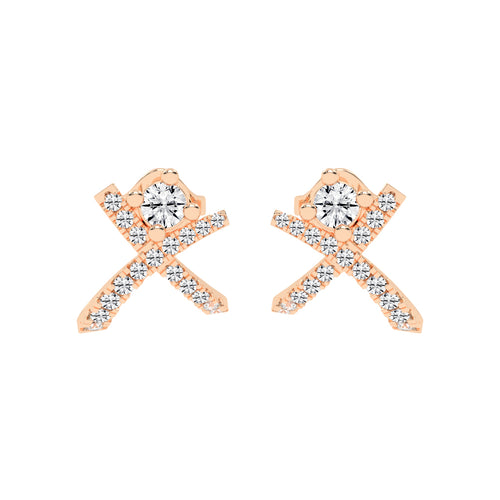 X-Cross Pave Stud Earrings