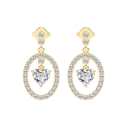 Heart in Halo Drop Earrings