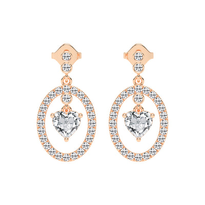 Heart in Halo Drop Earrings