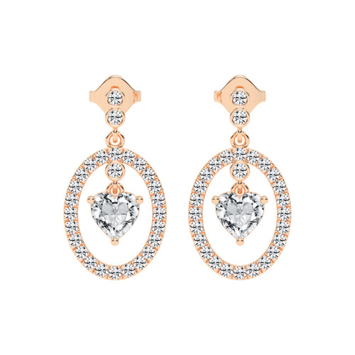 Heart in Halo Drop Earrings