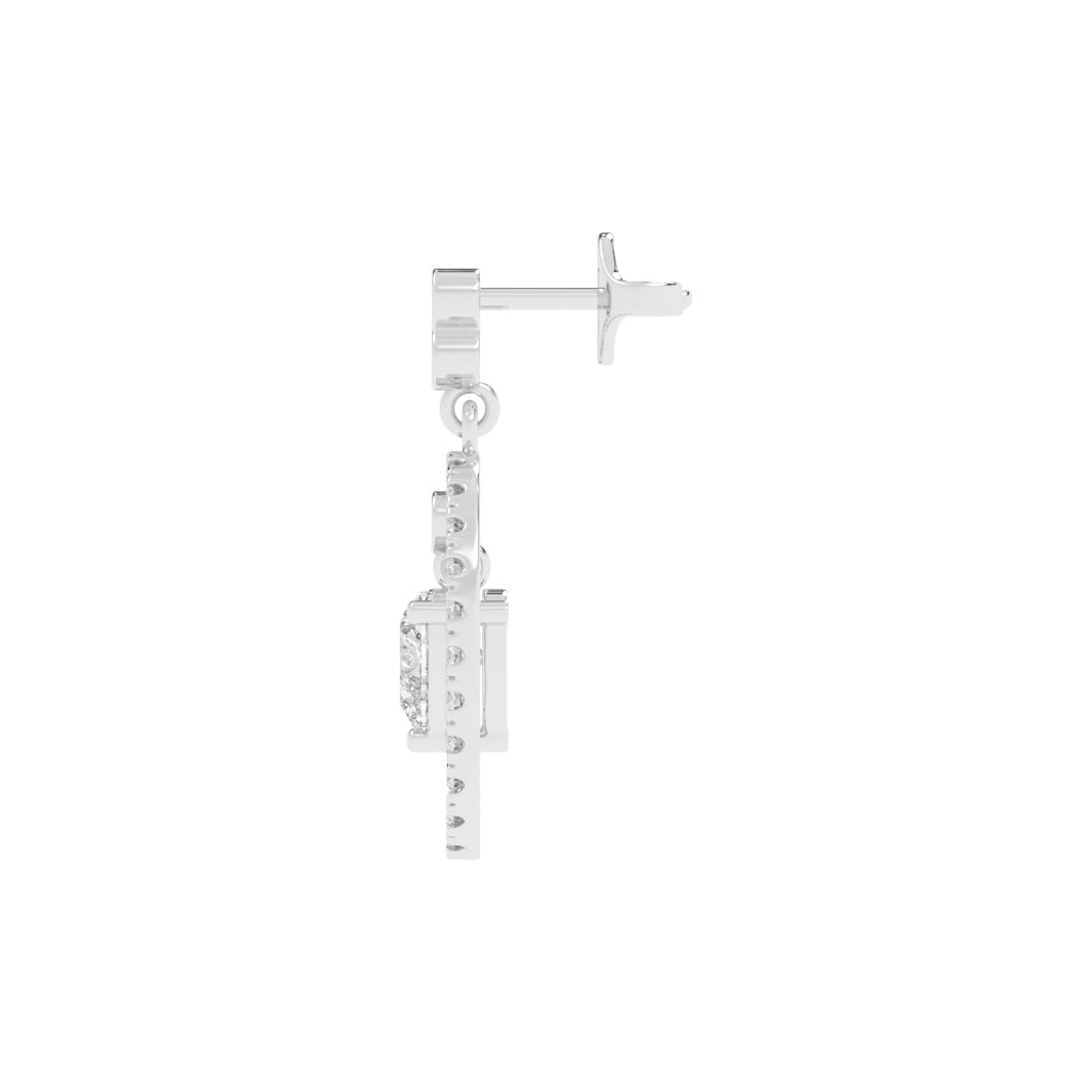 Heart in Halo Drop Earrings