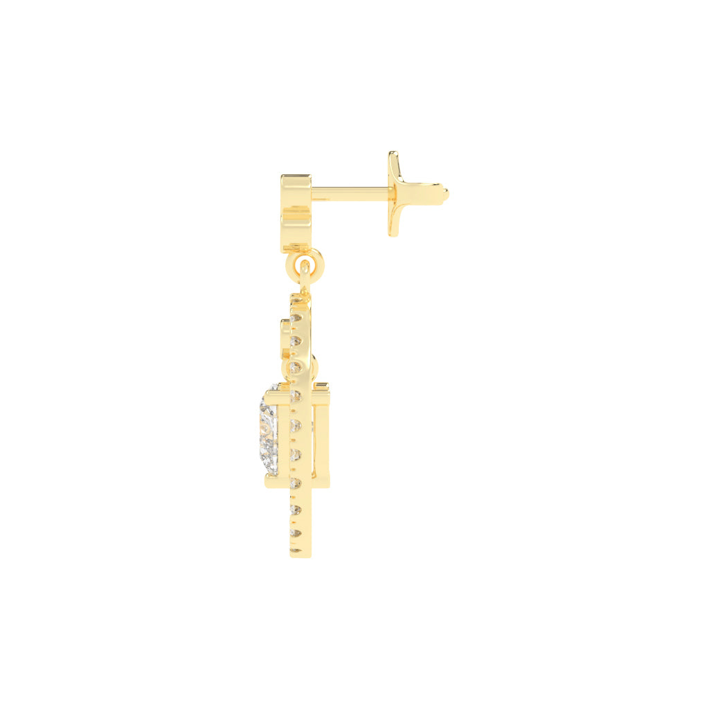 Heart in Halo Drop Earrings