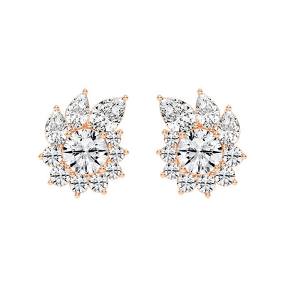 Floral Cluster Stud Earrings