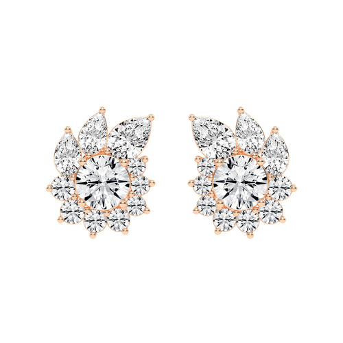 Floral Cluster Stud Earrings