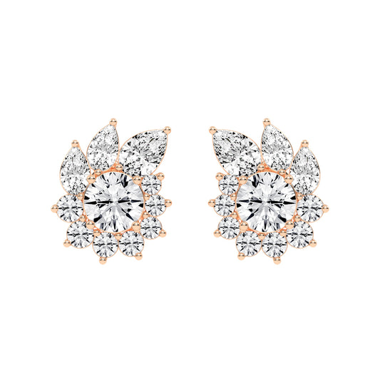 Floral Cluster Stud Earrings