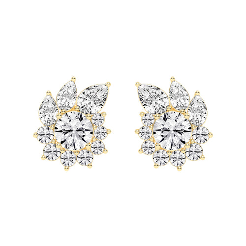 Floral Cluster Stud Earrings