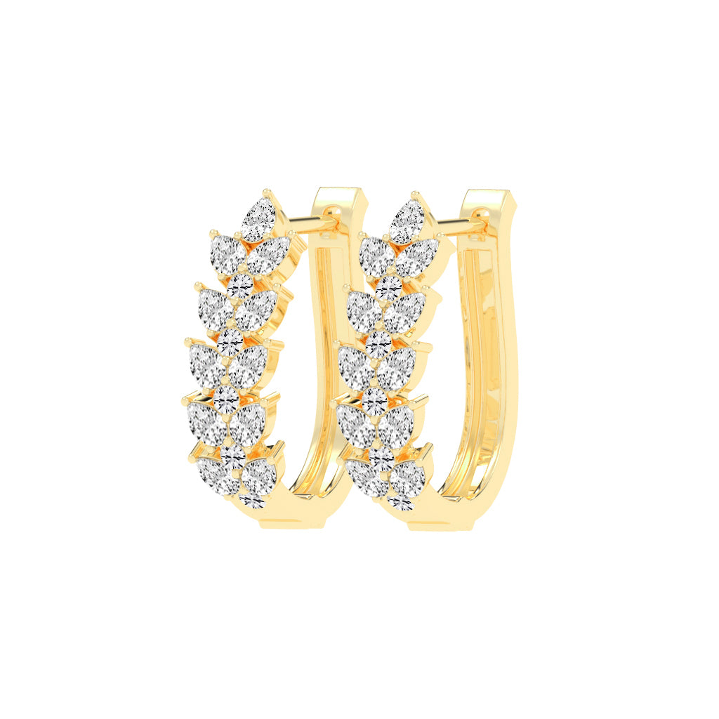 Pear-Shaped Vertical Hoop Earrings