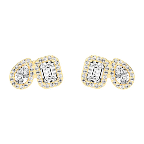 Convertible Halo Stud Earrings