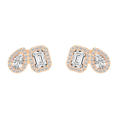 Convertible Halo Stud Earrings