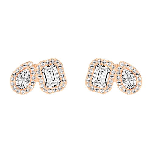 Convertible Halo Stud Earrings