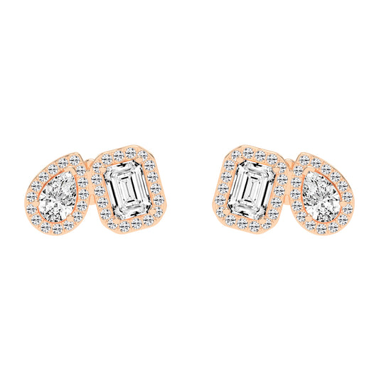 Convertible Halo Stud Earrings