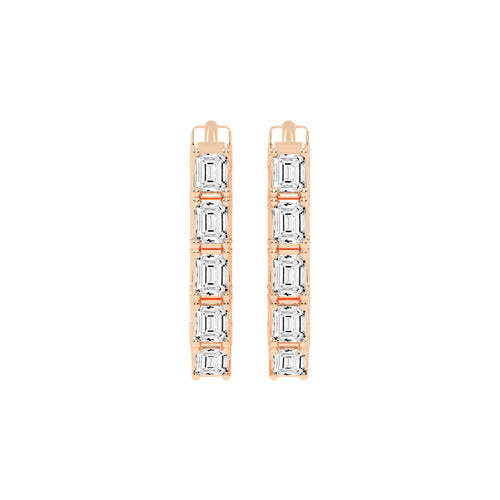 Emerald-Cut Glow Hoop Earrings