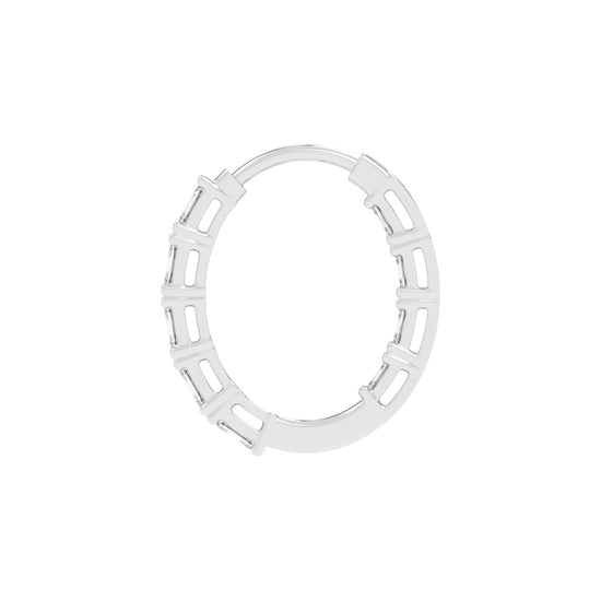 Emerald-Cut Glow Hoop Earrings