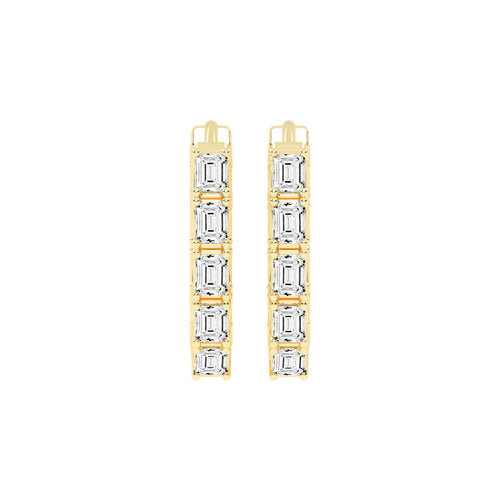 Emerald-Cut Glow Hoop Earrings