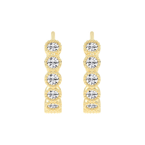 Milgrain Bezel Sway Hoops