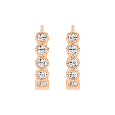 Milgrain Bezel Sway Hoops