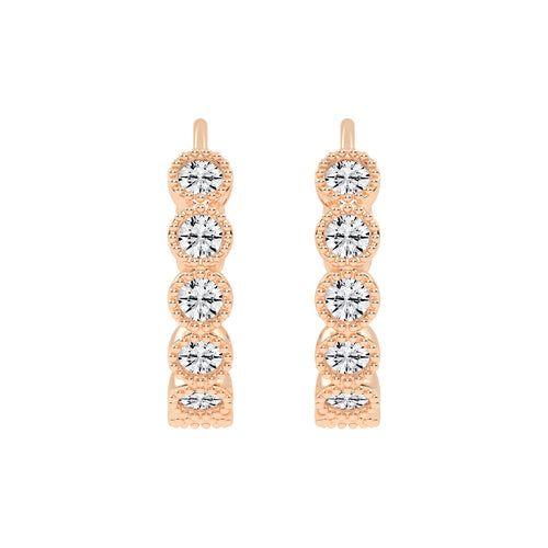 Milgrain Bezel Sway Hoops