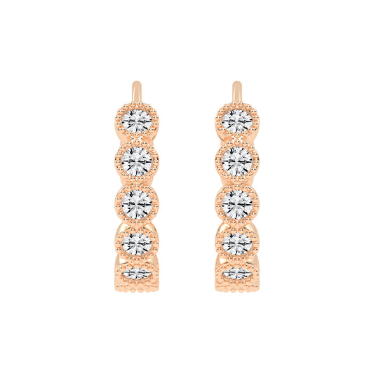 Milgrain Bezel Sway Hoops