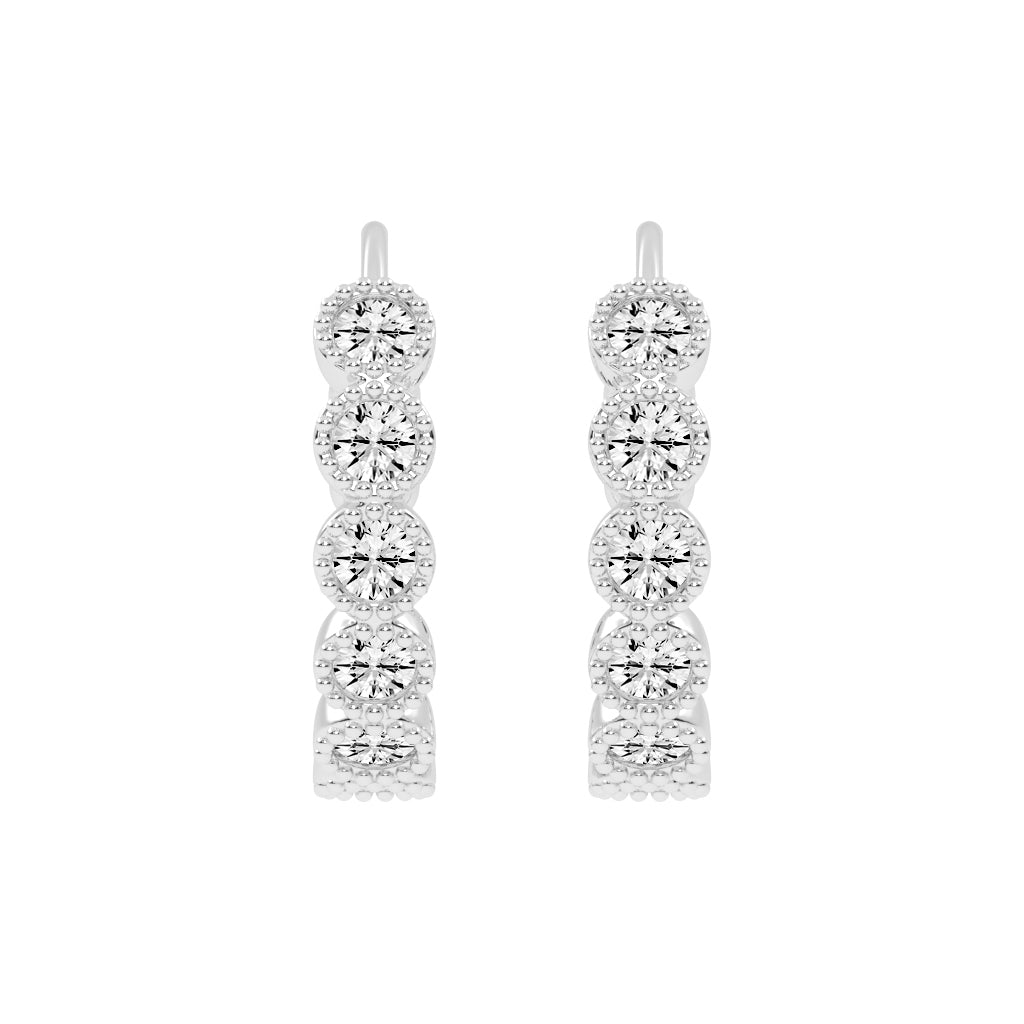 Milgrain Bezel Sway Hoops