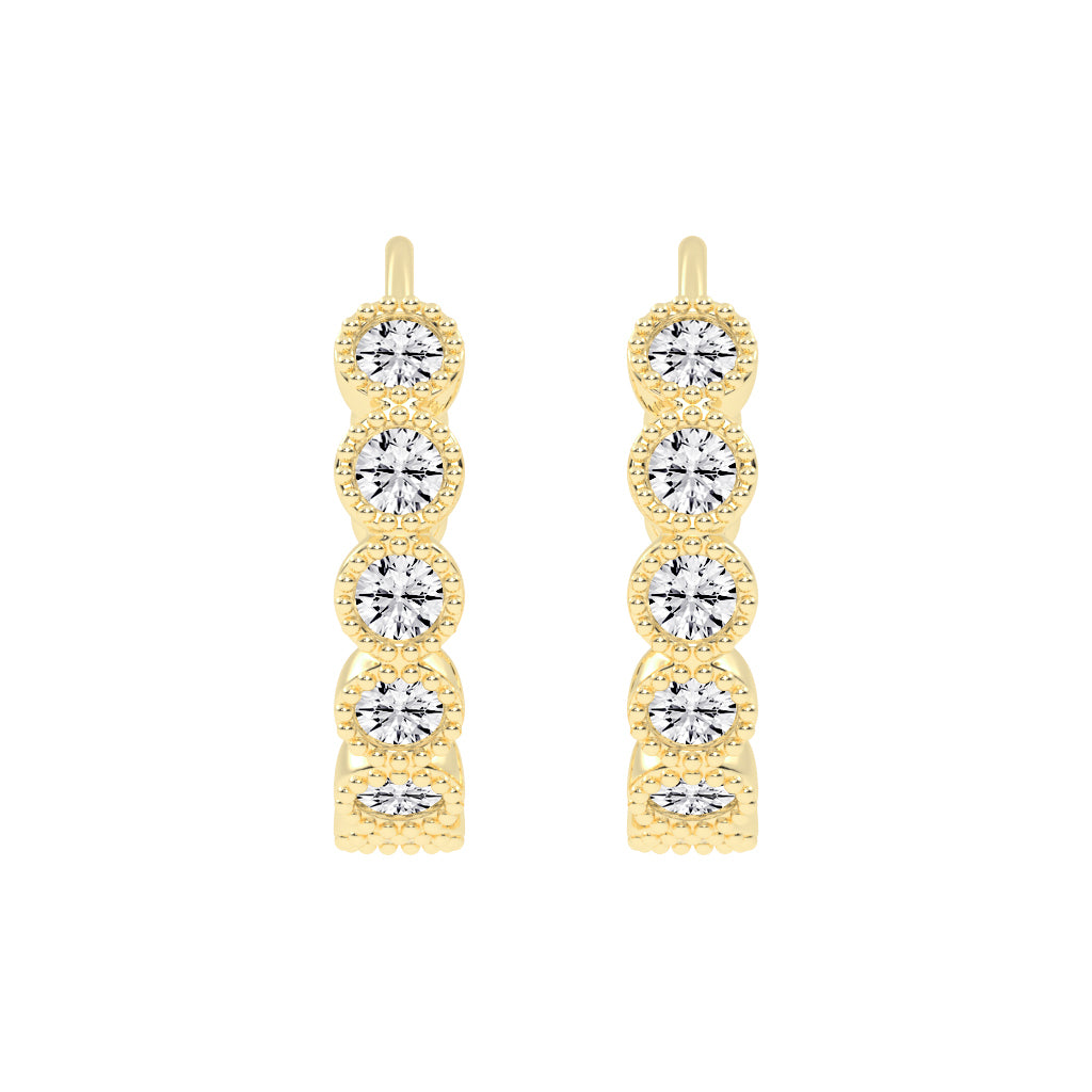 Milgrain Bezel Sway Hoops
