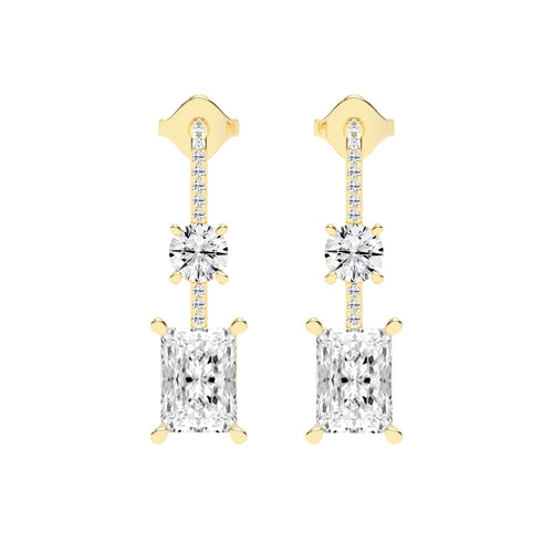 Radiant Cut Drop Earrings