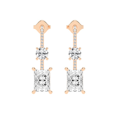 Radiant Cut Drop Earrings