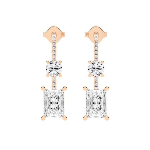 Radiant Cut Drop Earrings