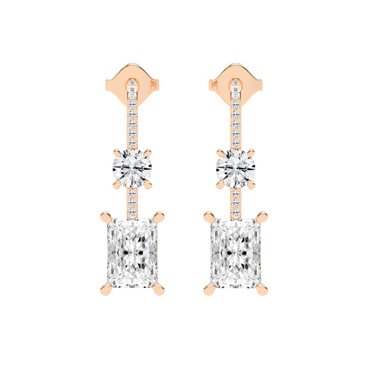 Radiant Cut Drop Earrings