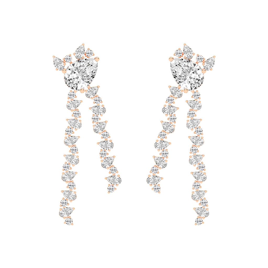 Lustre Pear Cascade Drop Earrings