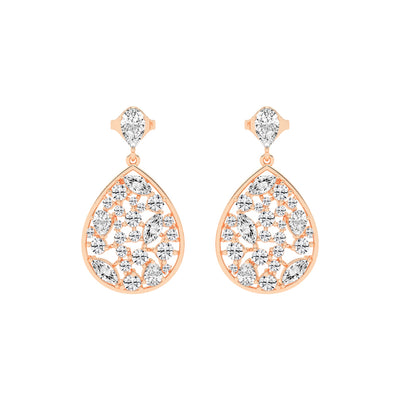 Snap Hoop Pear Teardrop Earrings