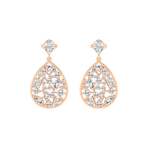 Snap Hoop Pear Teardrop Earrings