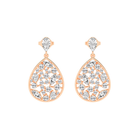Snap Hoop Pear Teardrop Earrings