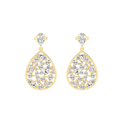 Snap Hoop Pear Teardrop Earrings