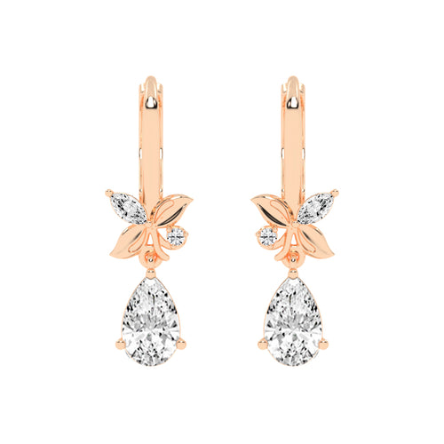 Floral Pear Drop Earrings