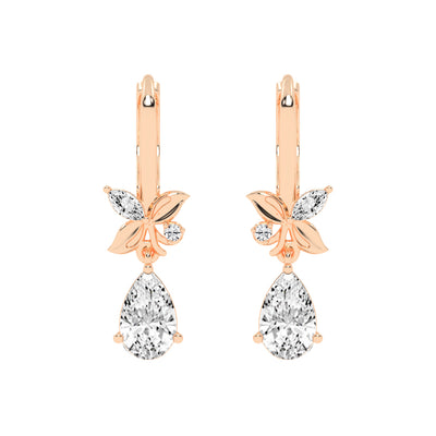 Floral Pear Drop Earrings