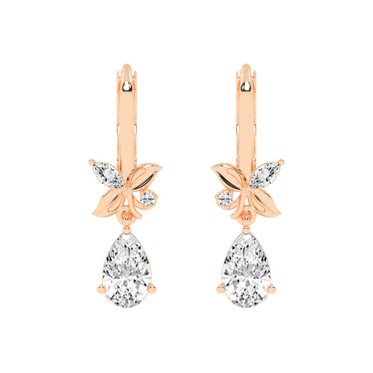 Floral Pear Drop Earrings