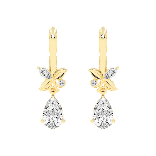Floral Pear Drop Earrings